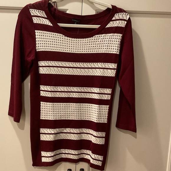Hannah stripe knit sweater top Sz S NWT - Picture 2 of 7